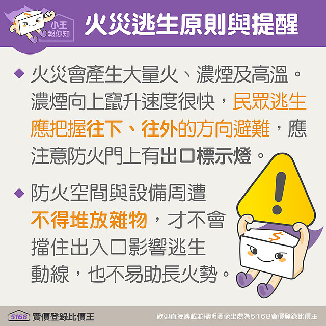 火災逃生原則|5168實價登錄比價王